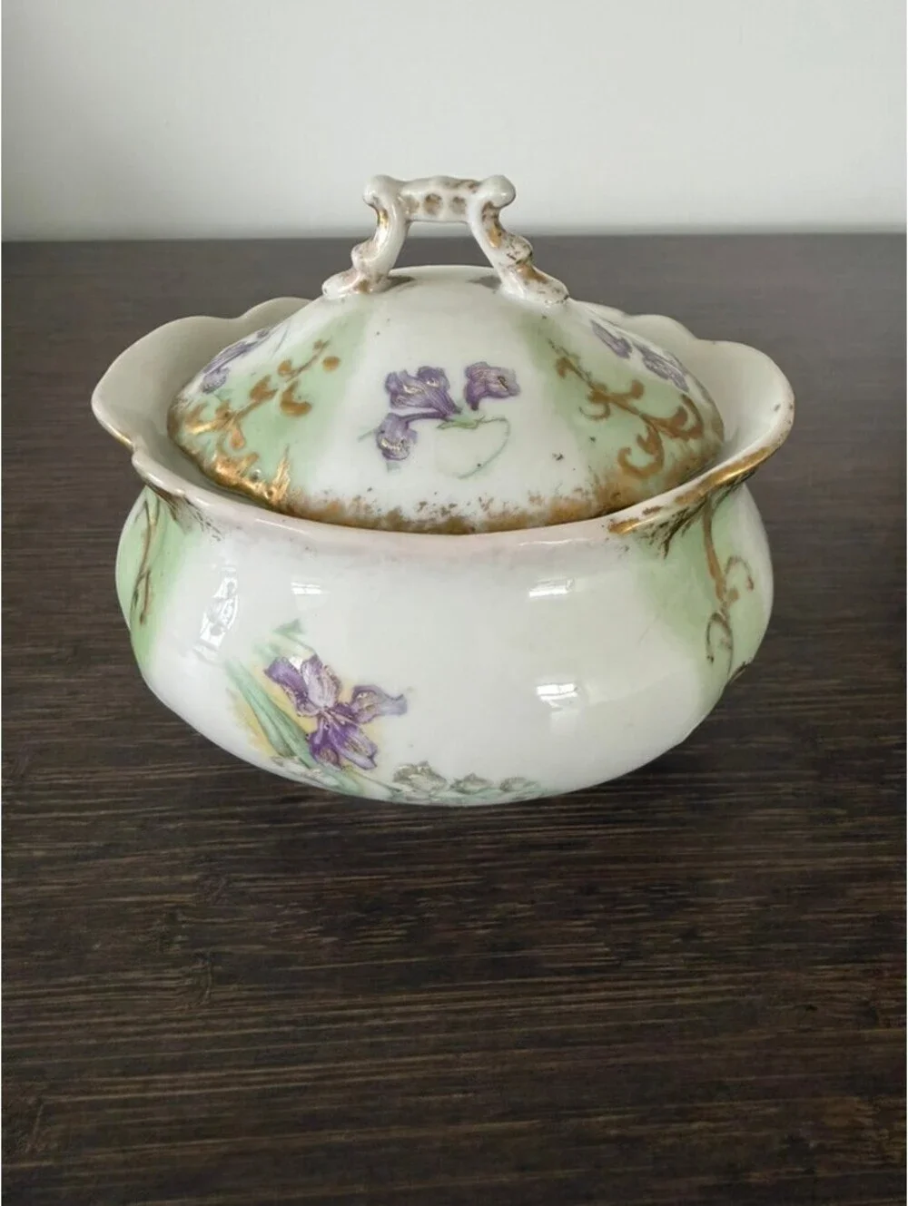Limoges France Porcelain Lidded Sugar Bowl